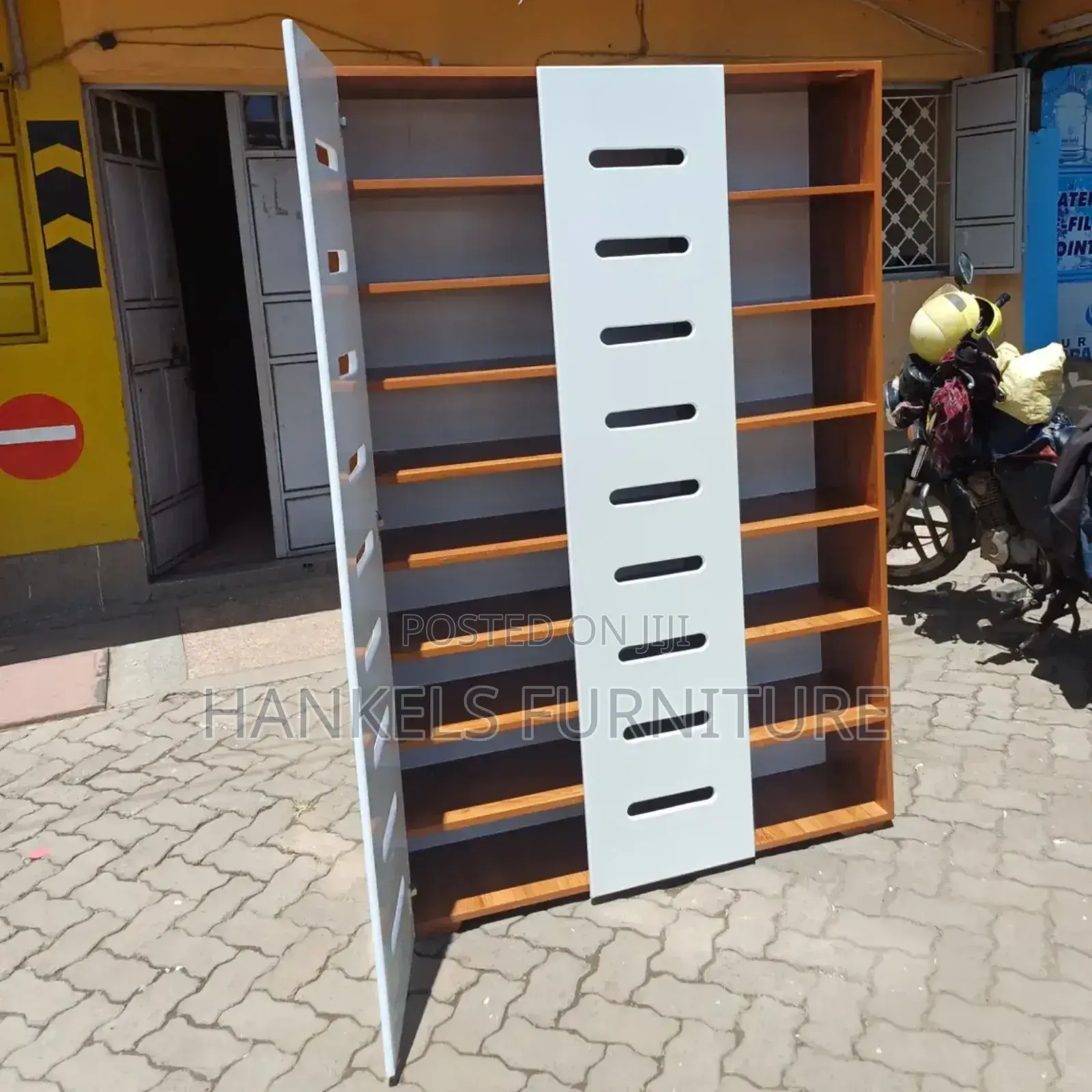 White Dark Walnut Shoe Rack