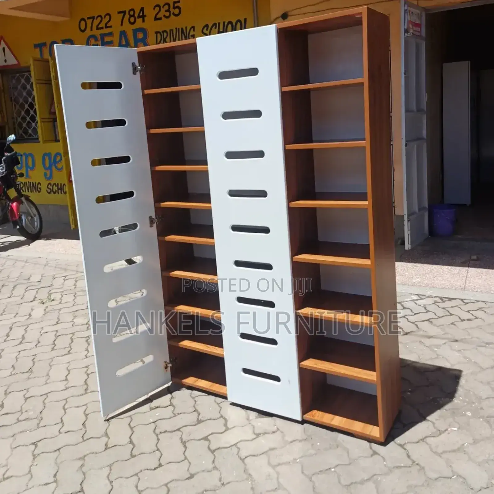 White Dark Walnut Shoe Rack