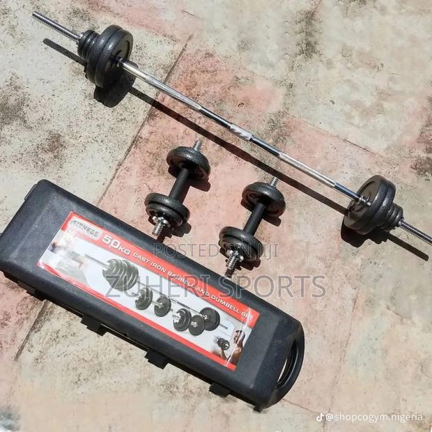 Adjustable 50kg Dumbbell - Barbell Set With Case and Wheels