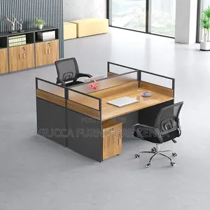Workstations:Office 2-Seater Wood Color Top Workstation