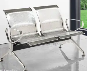 Benches: 2 Stainless Steel Waiting Office Bench