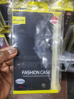 Haniry Infinix Hot 10 Play Richboss Leather Flip Case-Black - thumbnail 2