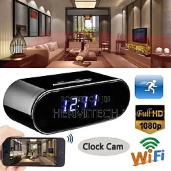 Wall Clock With 1080p Smart Wireless Wi-Fi Camera