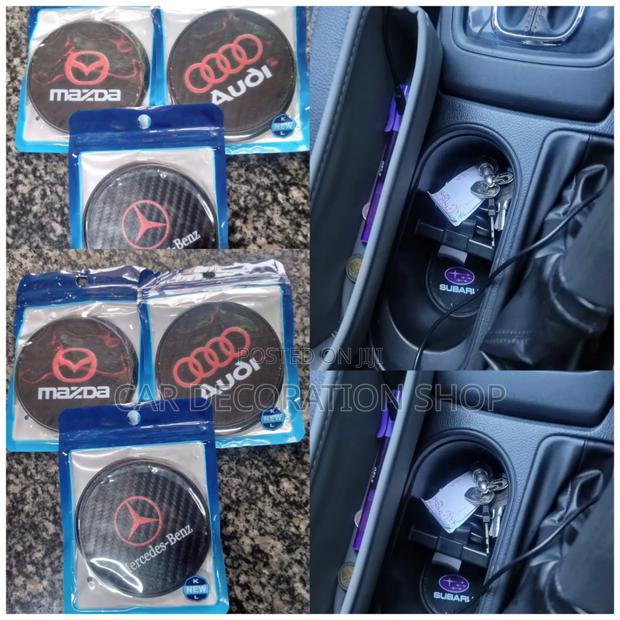 Different Car Logos Labelled Cup Holder 2pcs Mat