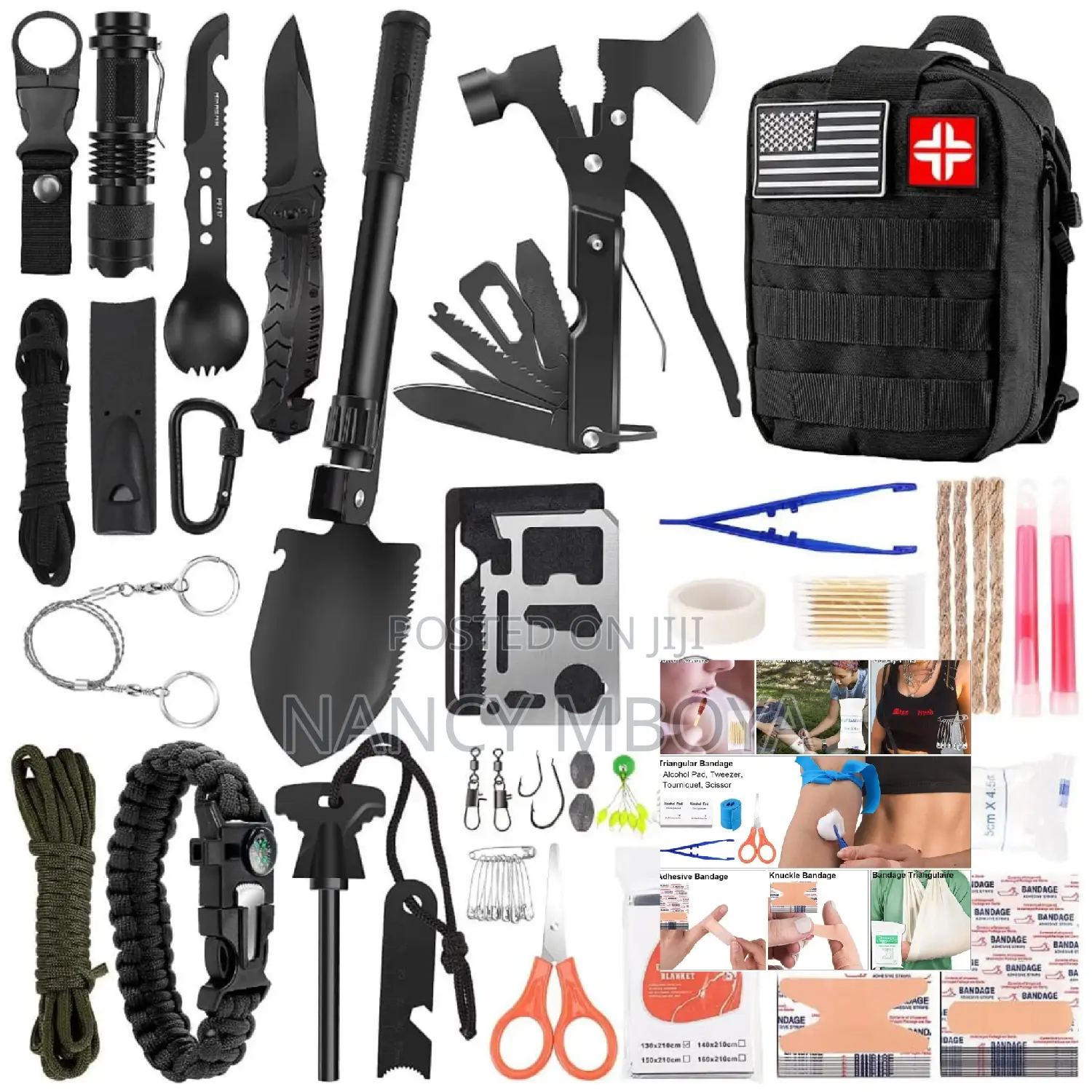 142 in 1 Hiking Emergency Survival Tool Travel Rescue Bag