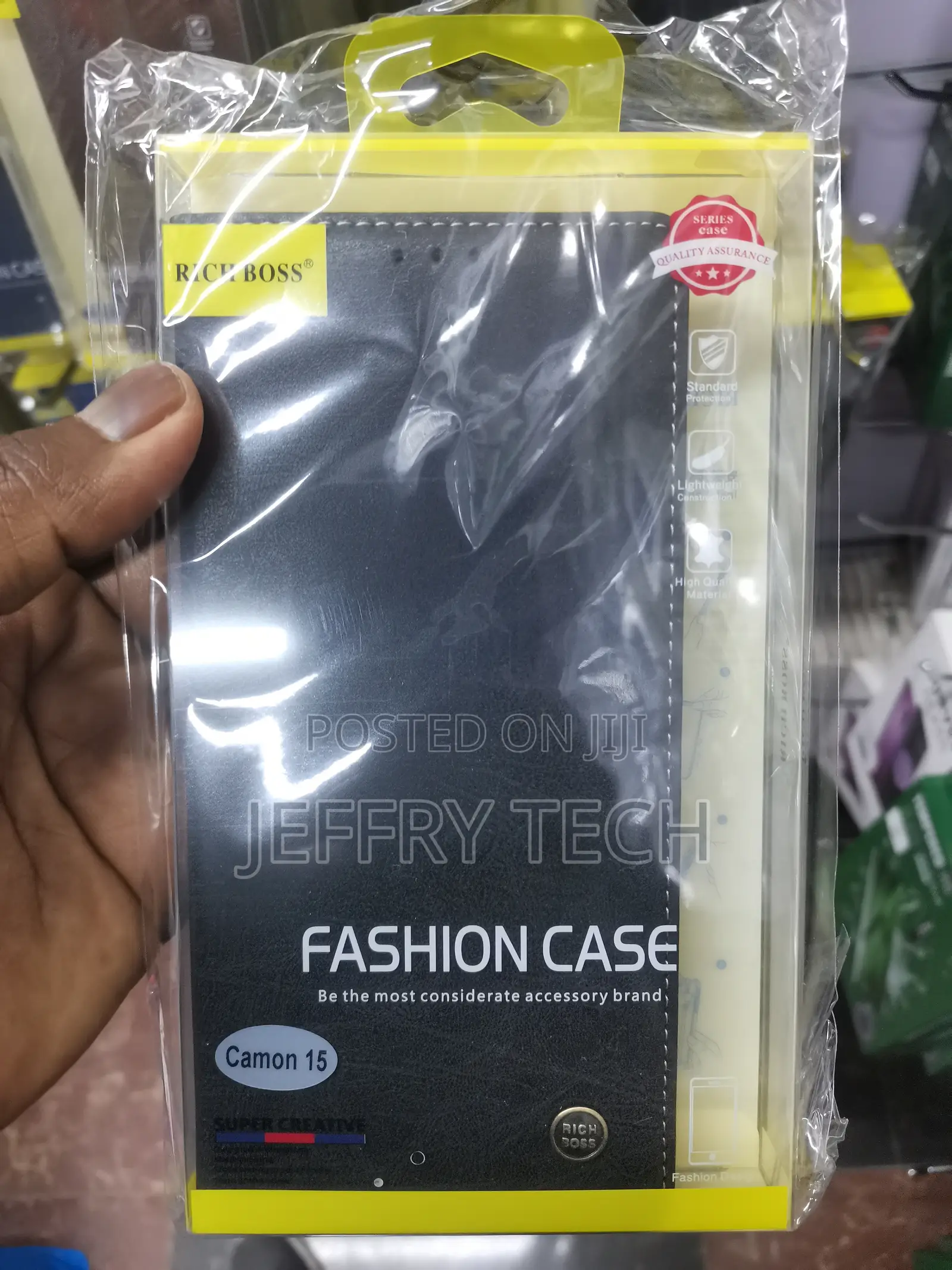 Skinfeel Tecno Camon 15 Rich Boss Leather Texture Flip Case