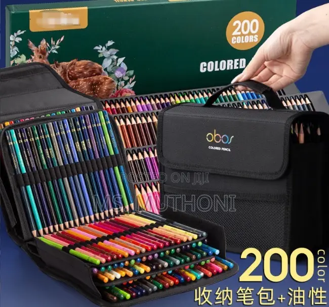200 Slots Colored Lead Pencils Storage Bag