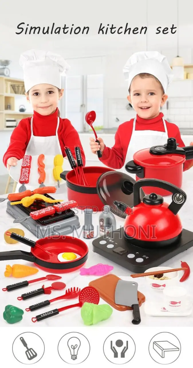 61pcs Kids Kitchen Cookware Playset Toy Set for Cooking*