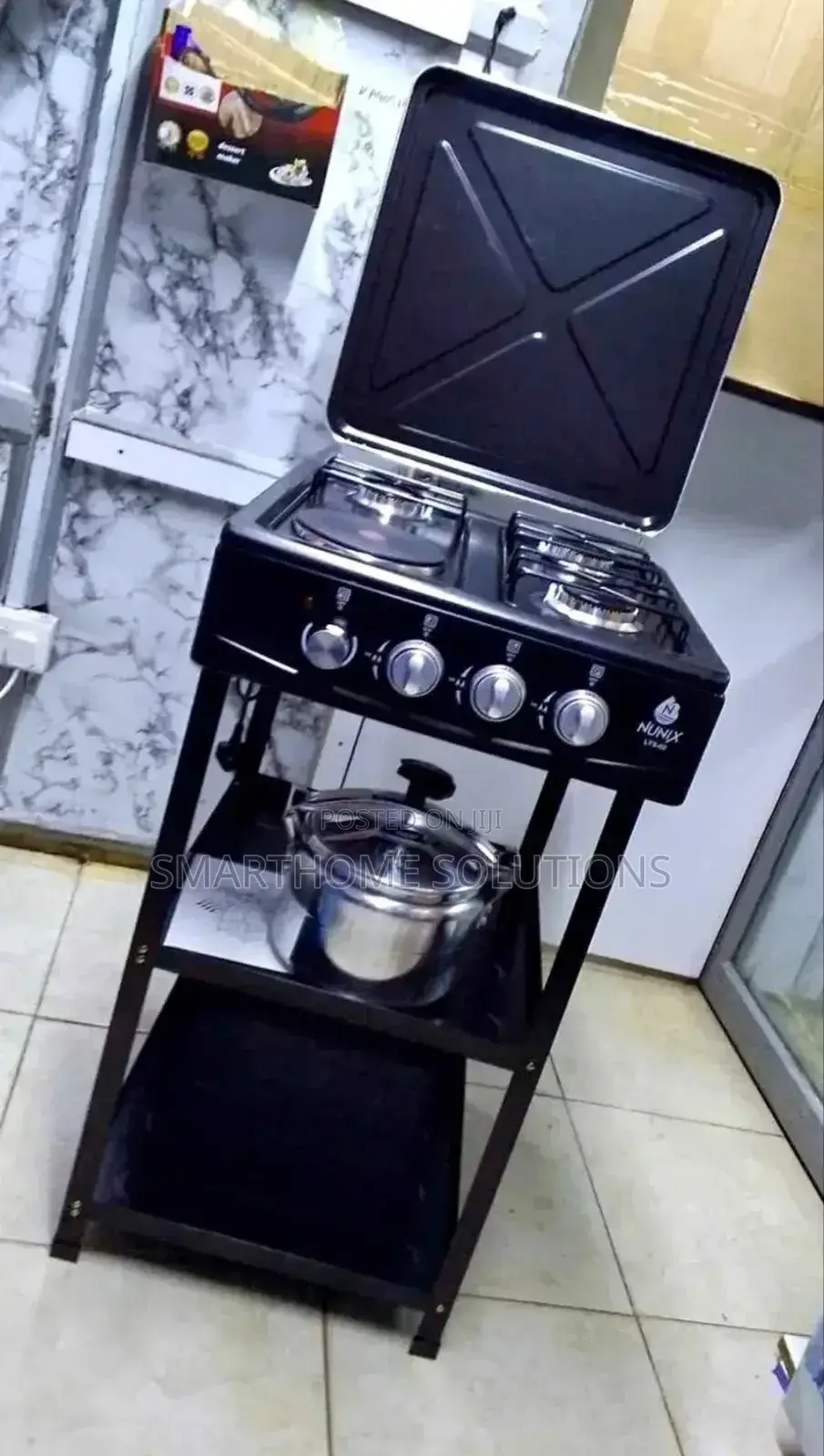 Full Gas Stove - Nunix 4g Burners/ Shelving Unit Storage