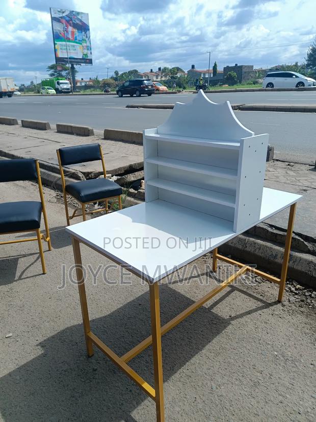 Manicure Double Table, Gold, White  - main view