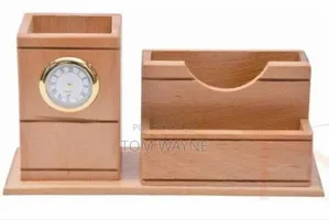 Executive Office Desk Organizer With a Mini Clock