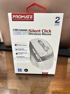 Promate 2200 Dpi Silent Click Ergonomic Wireless Mouse