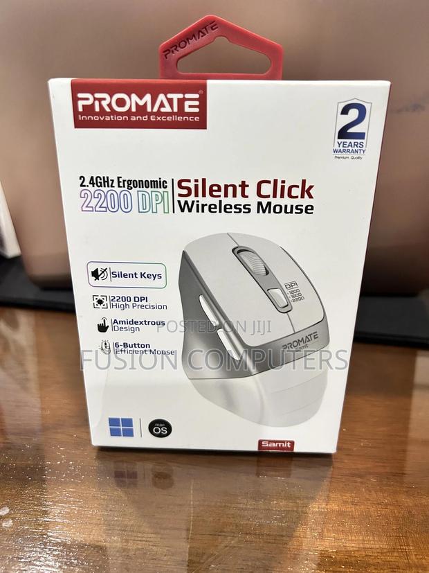 Promate 2200 Dpi Silent Click Ergonomic Wireless Mouse - thumbnail 3