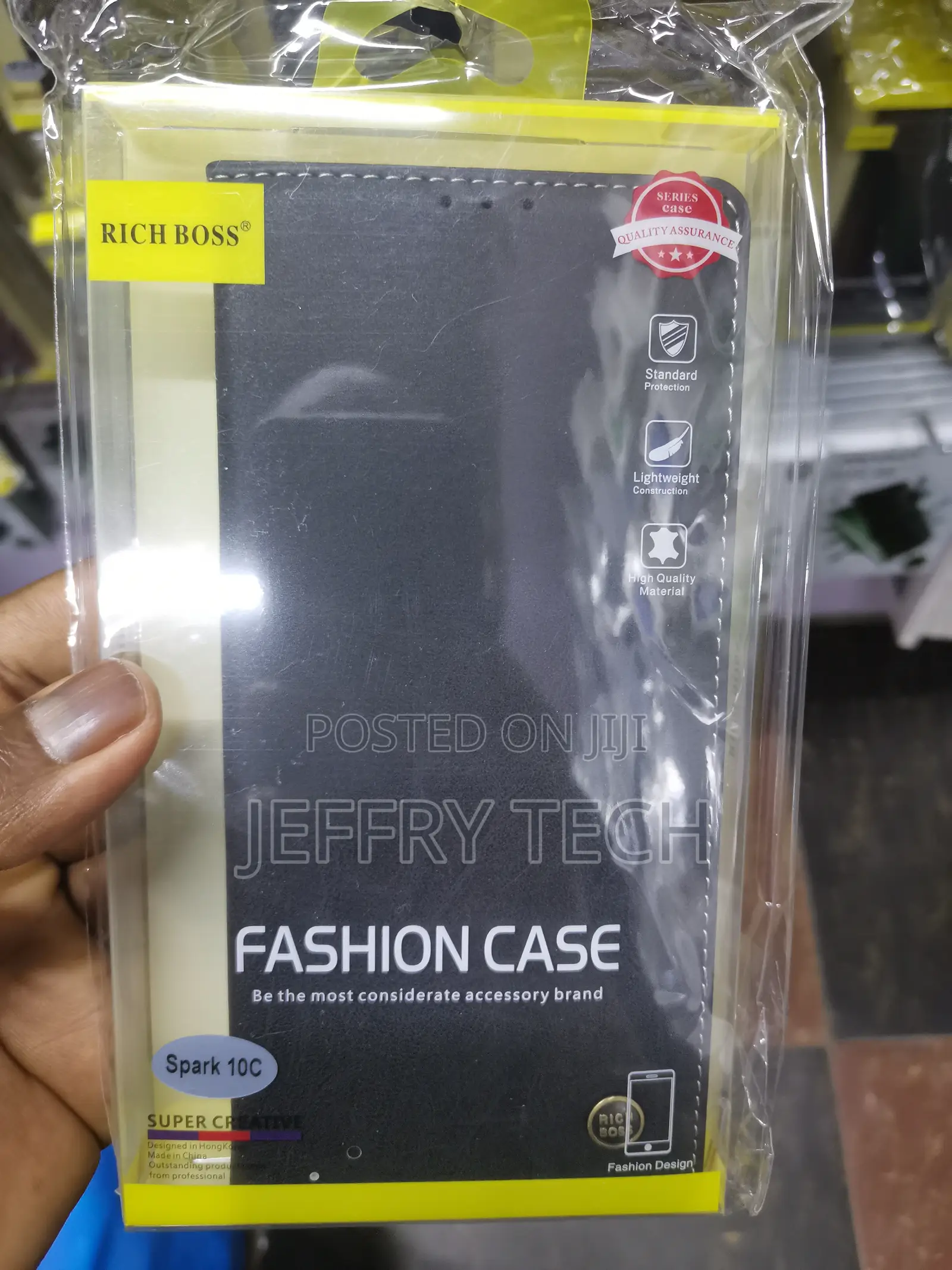 Greyka Tecno Spark 10c Richboss Flip Leather Case -Black