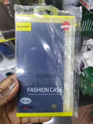 Retro Samsung Galaxy A35 Richboss Flip Leather Case -Blue - thumbnail 2