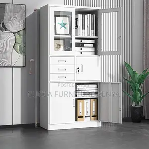 Cabinets: Iron 2-Door Cabinet With Safe for Office