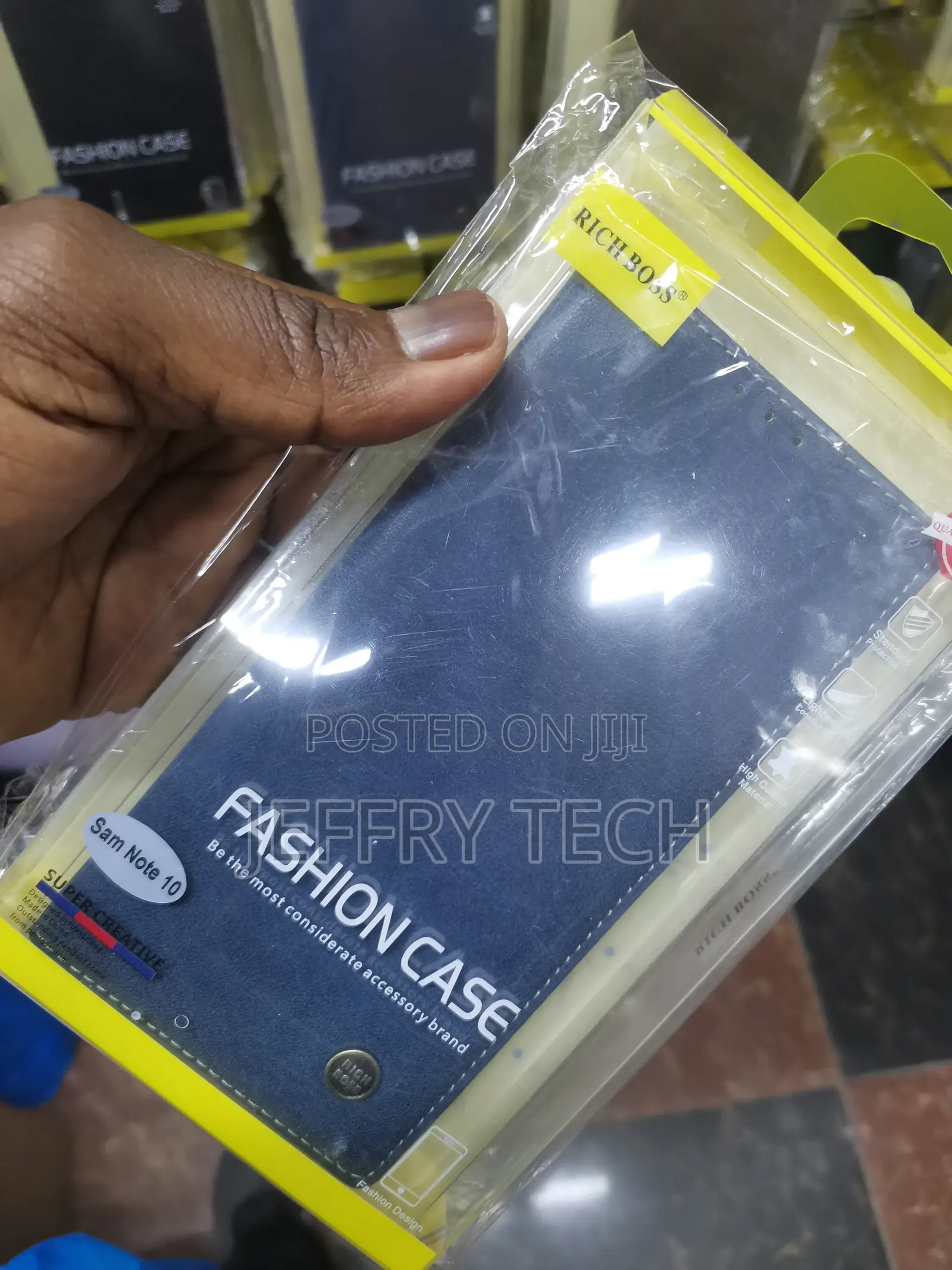 Realtech Leather Richboss Flip Cover for Galaxy Note 10-Blue