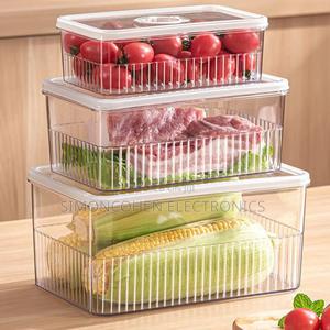 3pcs Transparent Acrylic Fridge Storage Container - thumbnail 2