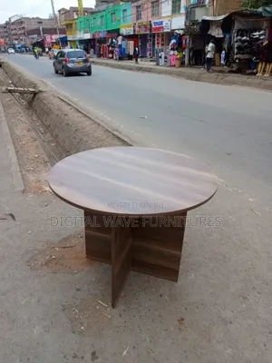 Round Brown Table 0.9m