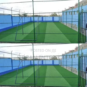 Football Grass Carpets. Alternate Dark and Light Green