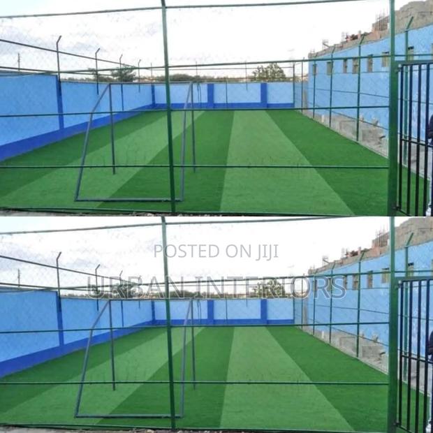 Football Grass Carpets. Alternate Dark and Light Green - main view