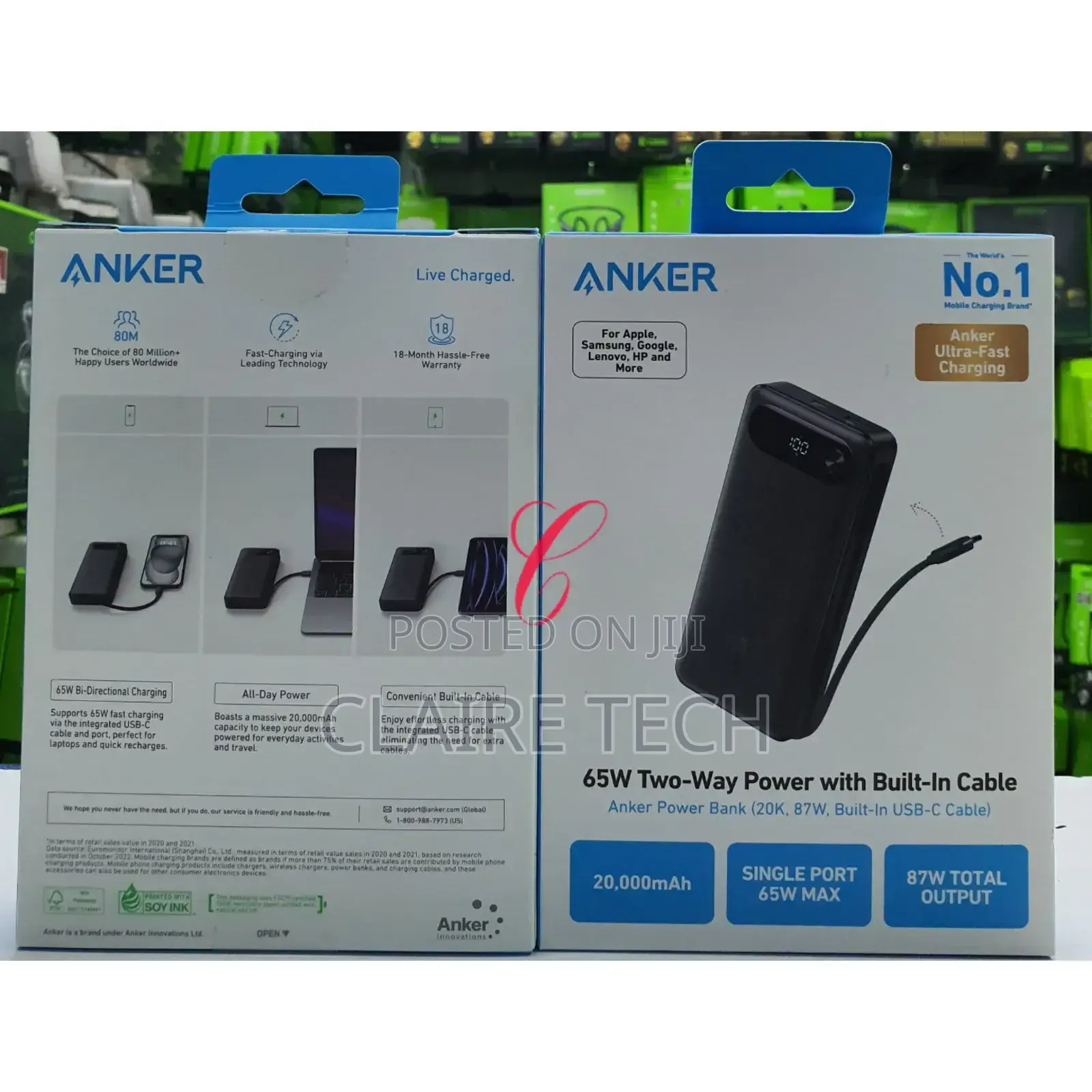 Anker 20,000mah *87w Total Output* Ultra Fast Charging