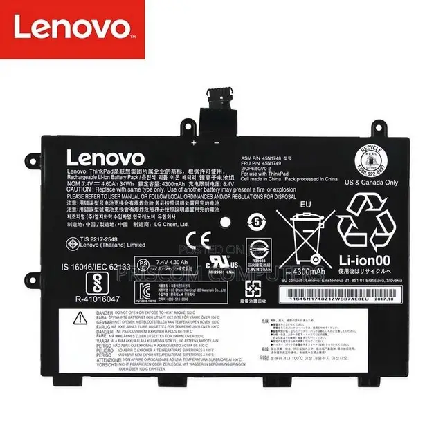 45n1748 Lenovo Thinkpad Yoga 11e Original Laptop Battery