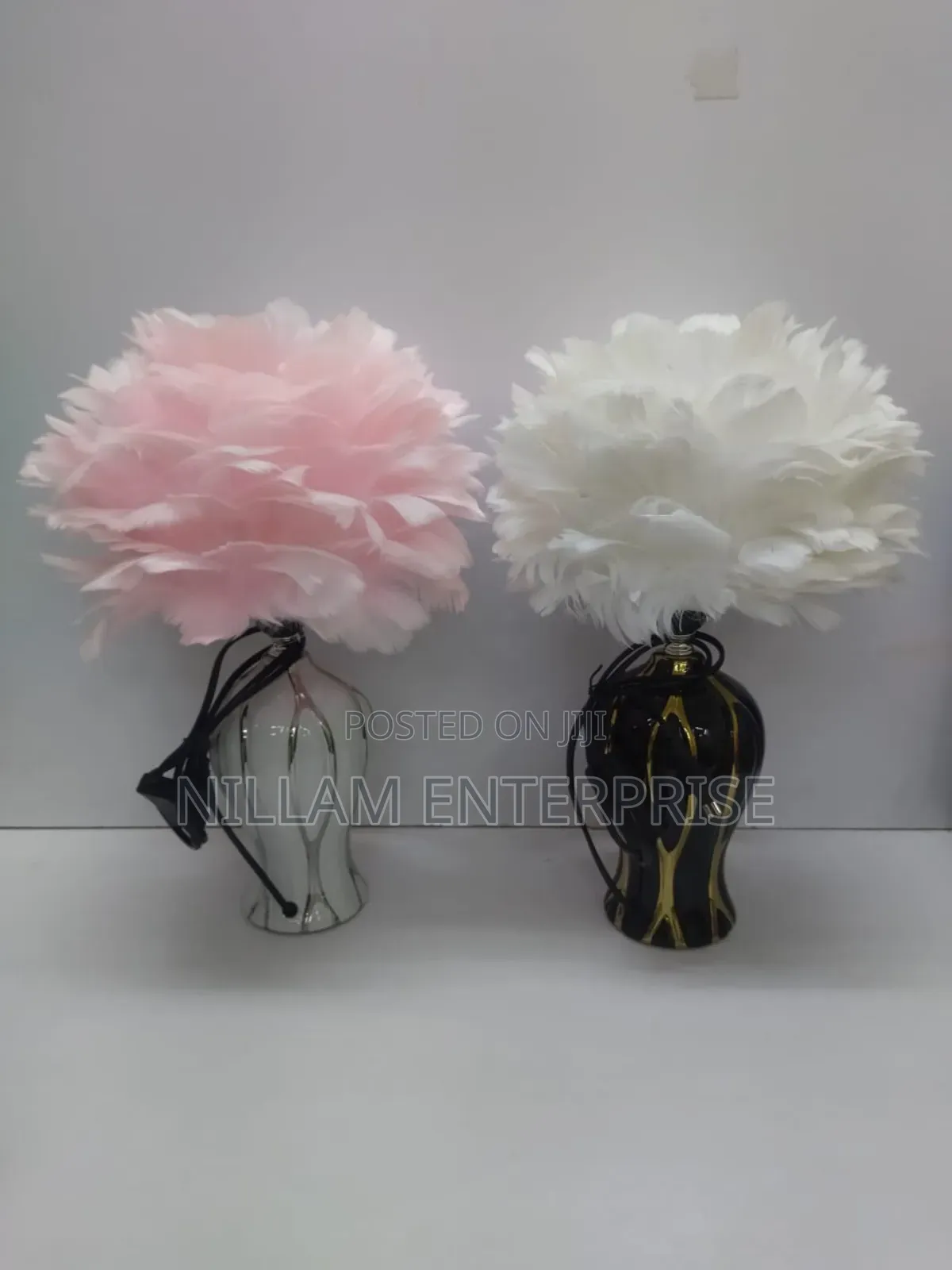 Crystal Feather Lamp Table