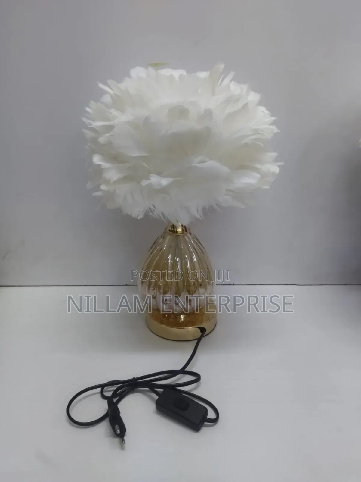 Crystal Feather Lamp Table