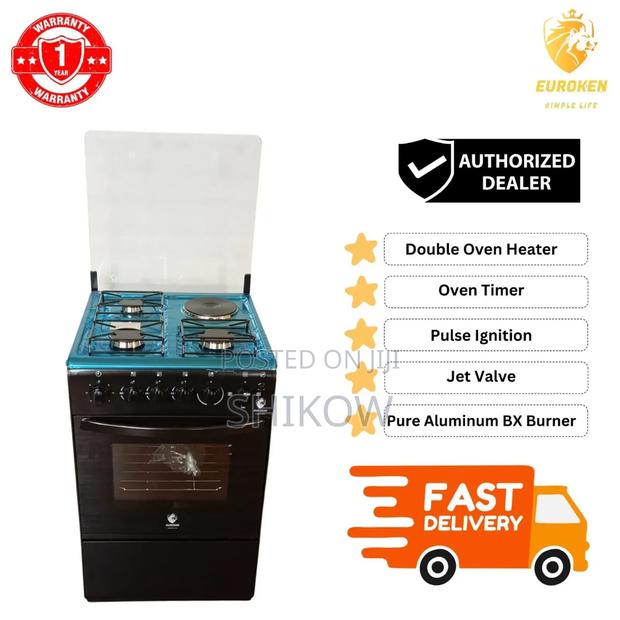 Eurochef Free Standing 3 Gas Burner +1 Electric Cooker
