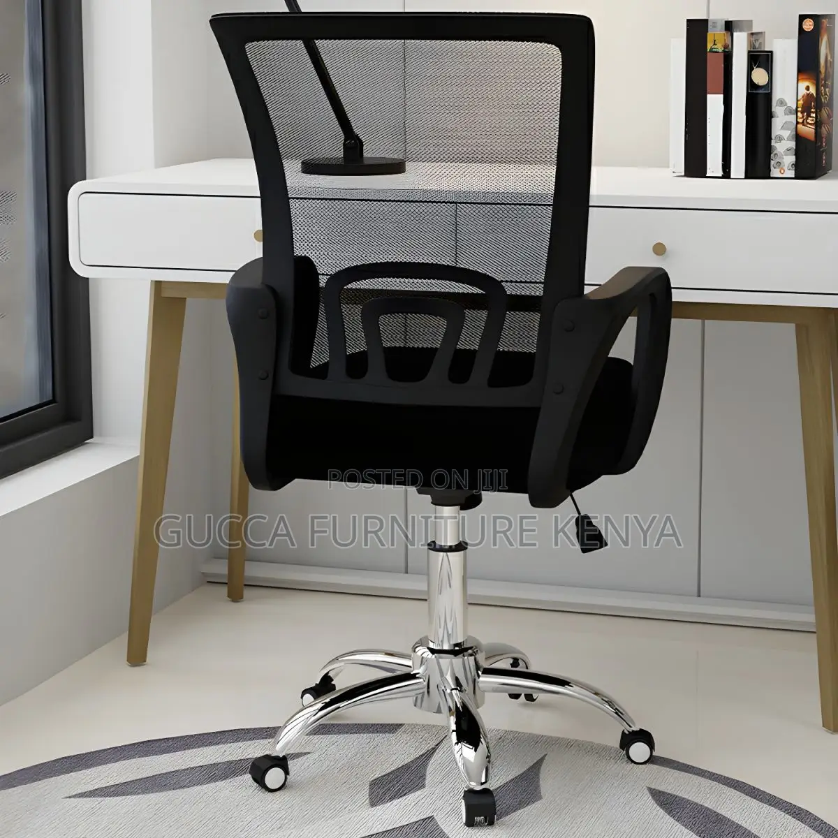 Office Chairs: Secretary Microfiber Fixed Arms Swivel Chair