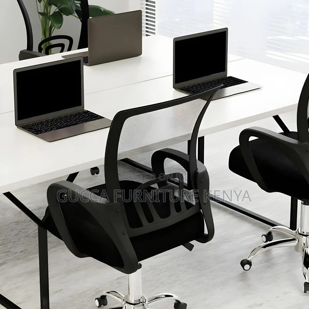Office Chairs: Secretary Microfiber Fixed Arms Swivel Chair