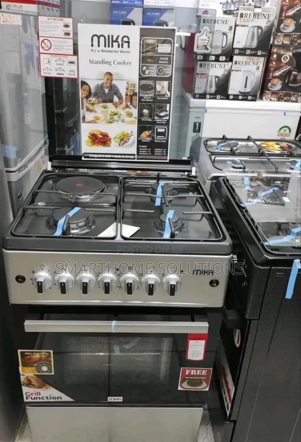 Standing Cooker 3g +1electric Hotplate, Mika, 60×60 - Silver