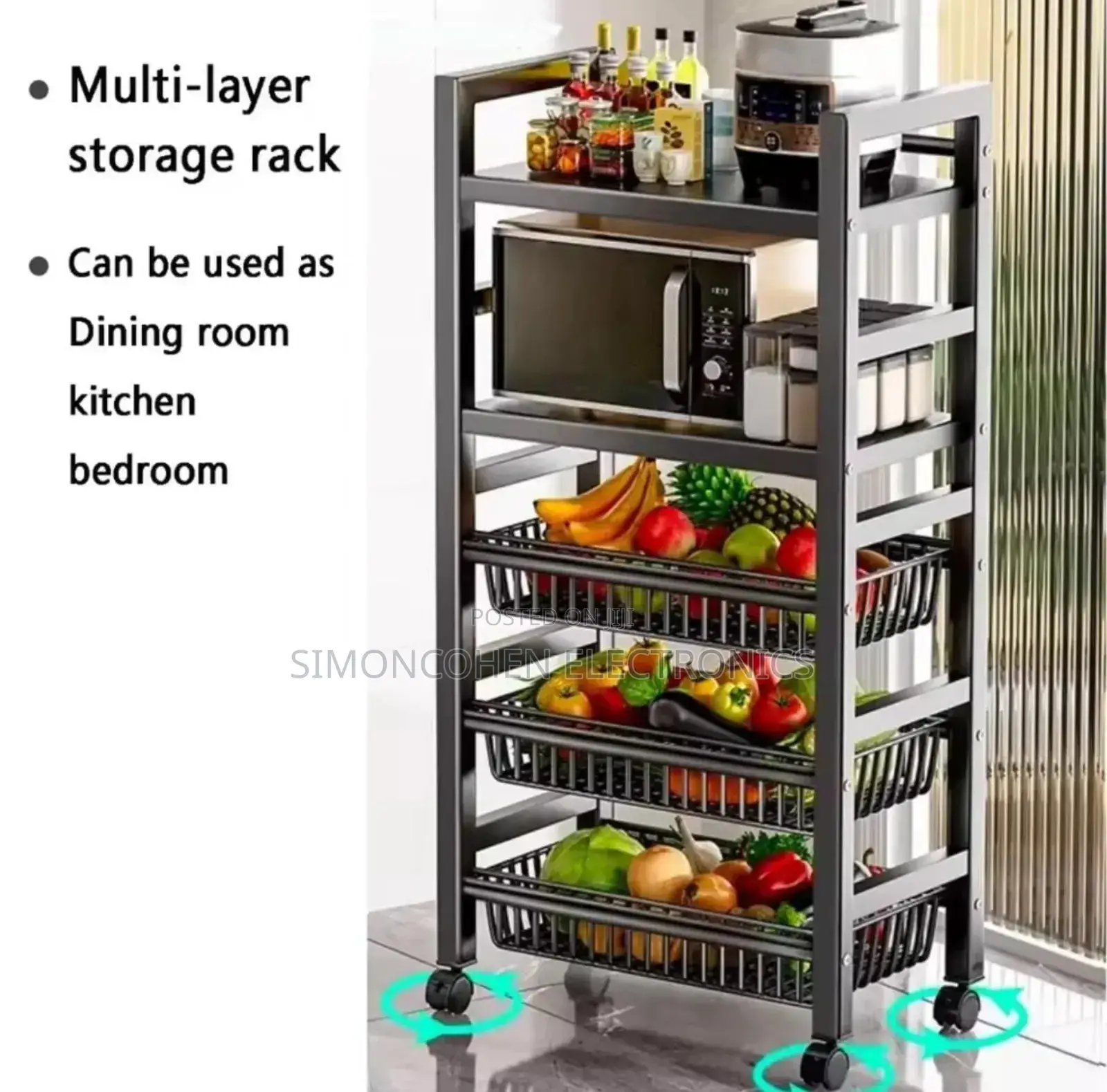 Multifunctional 5 Layers Metallic Rack