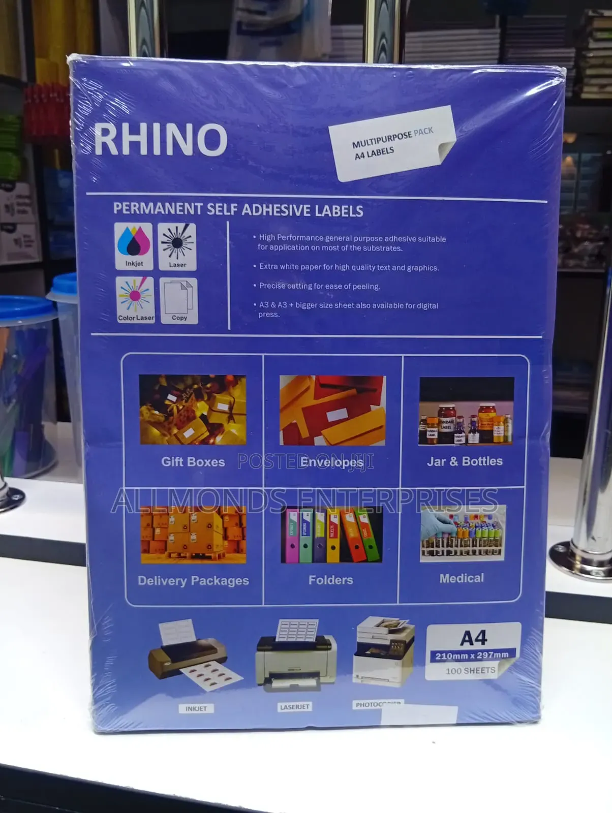 Rhino Multipurpose Label- 8 Ups