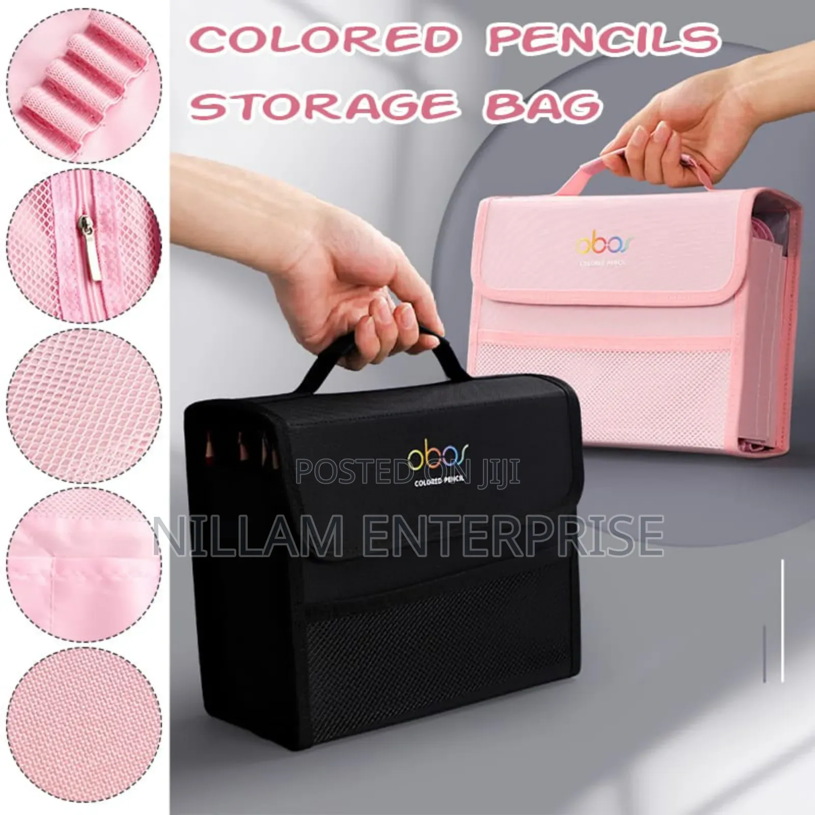 *200 Slots Colored Lead Pencils Storage Bag