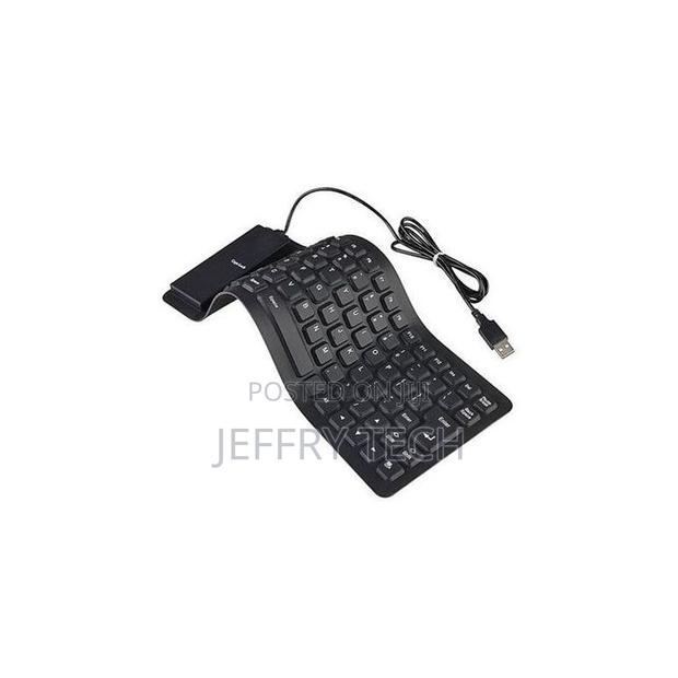 Wired Flexible Computer / Laptop Usb Keyboard - Black