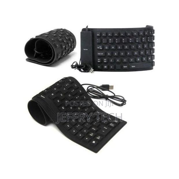 Wired Flexible Computer / Laptop Usb Keyboard - Black
