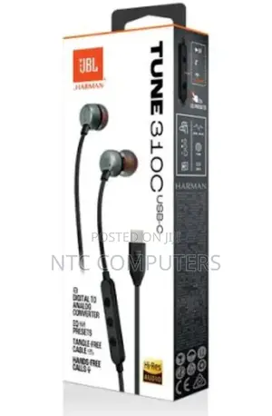 JBL T 310 BLK-JBL Tune 310c Usb-C Black