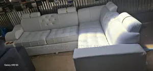 Comfortable  White L Seat Sofa