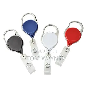 Oval Retractable Badge Reel With Clear Vinyl Strap
