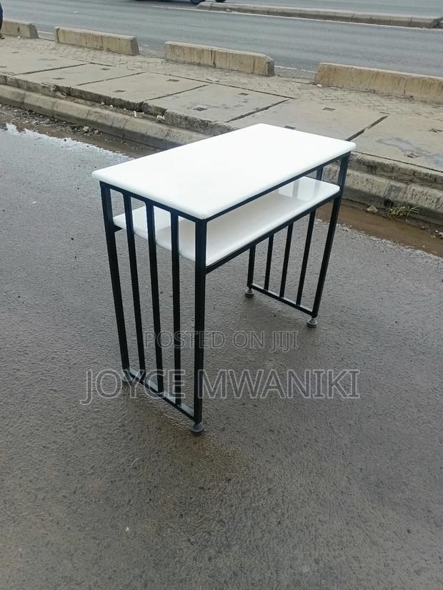 Manicure Marble Table, White and Black - main view