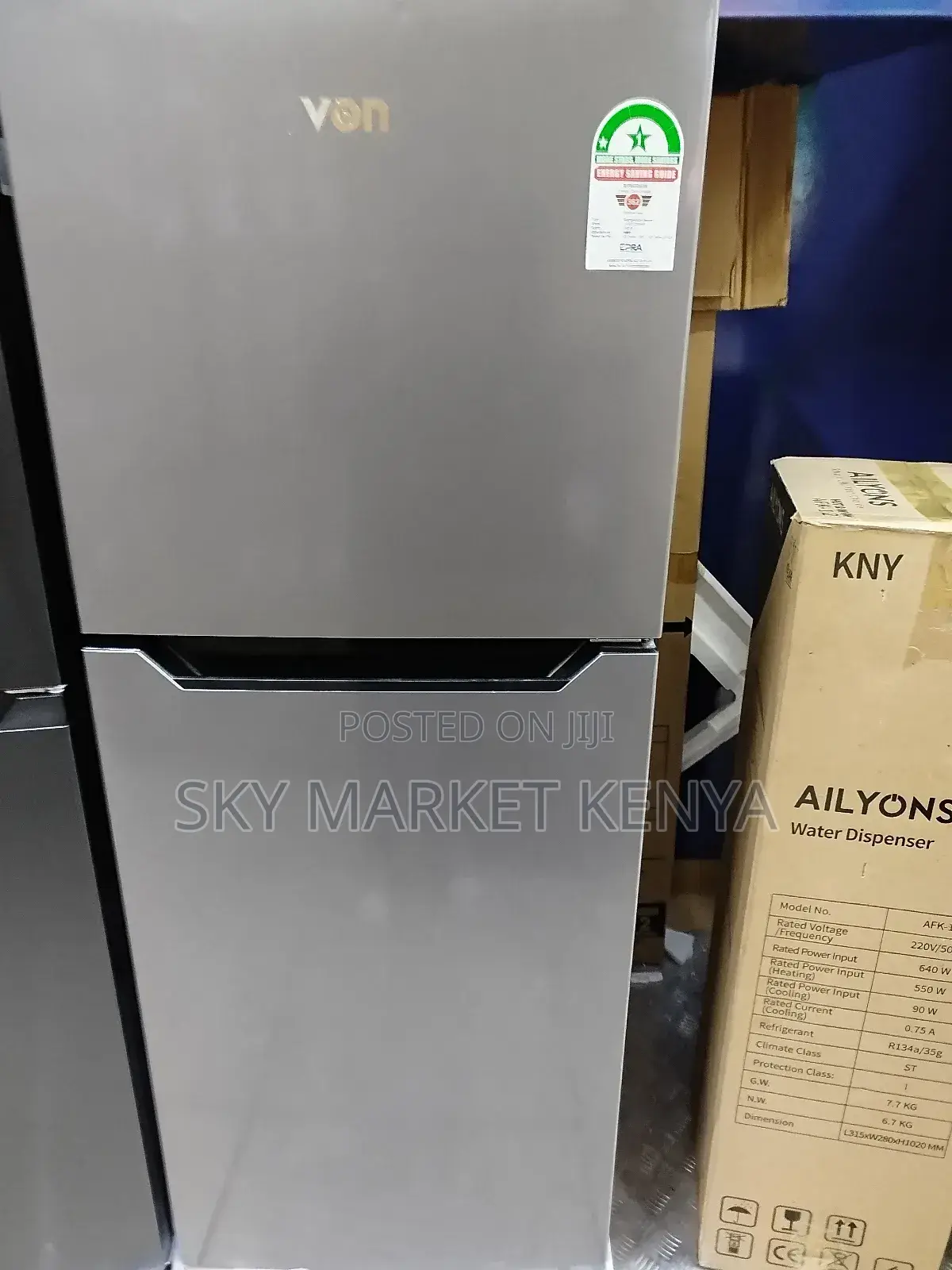 Von Vart-25nhs Double Door Fridge 220l Silver