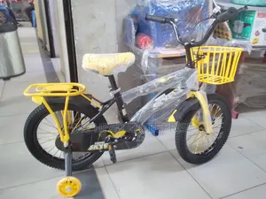 Kids Bike With Side Wheels and Carrier