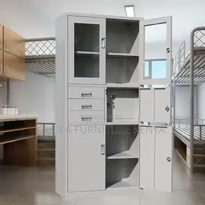 Office Cabinets: 2-Door Upper Steel Frame Cabinet With Safe