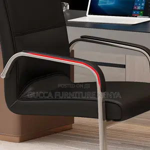Office Chairs:Leather Fixed Highback Chair With Back Support
