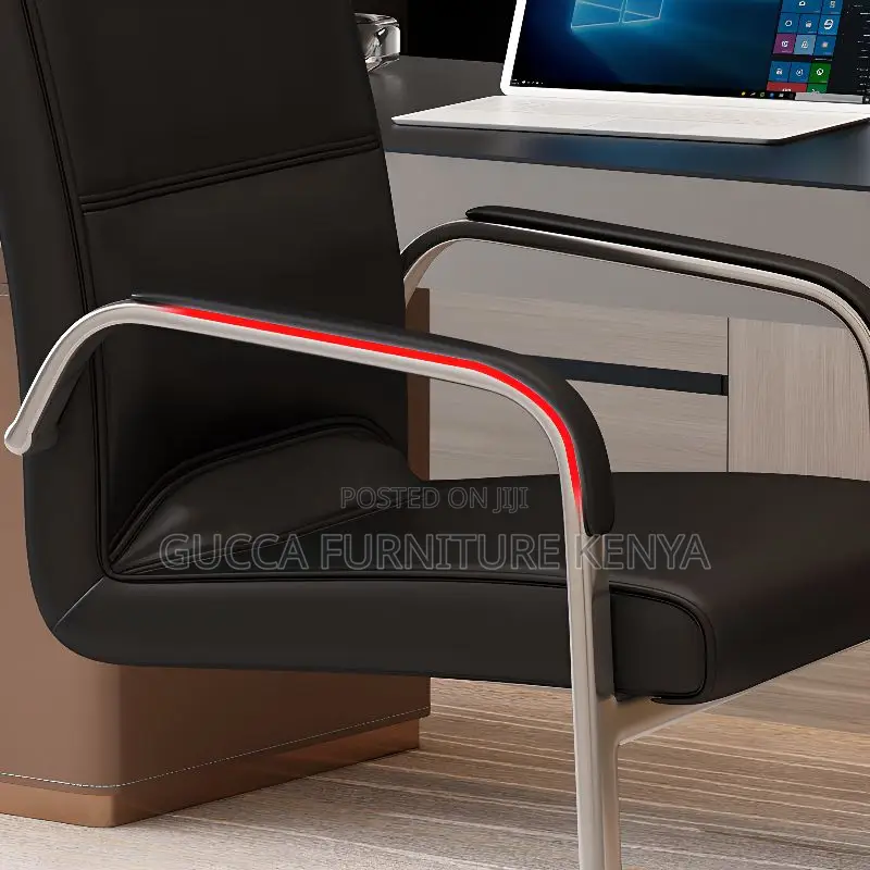 Office Chairs:Leather Fixed Highback Chair With Back Support
