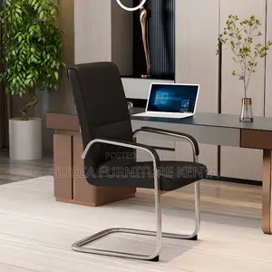 Office Chairs:Leather Fixed Highback Chair With Back Support