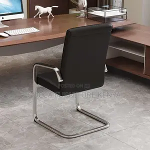 Office Chairs:Leather Fixed Highback Chair With Back Support