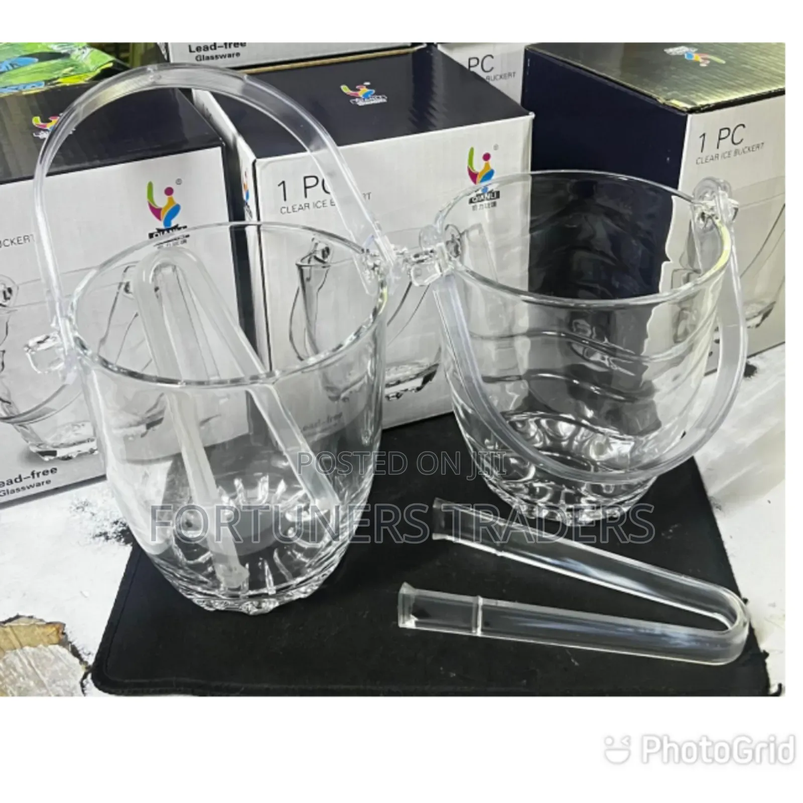 800 Ml Glass Ice Basket +Tong 12 Cm